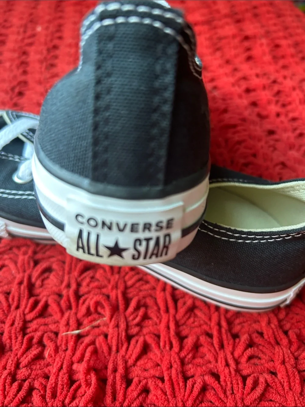 Converse Kids Black Canvas Low Top Sneakers with White Laces